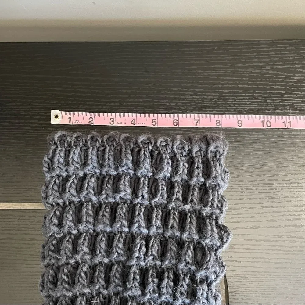 Charcoal Warm and Soft Crocheted Infinity Scarf